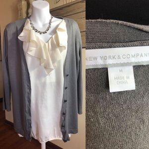 New York and company grey cardigan size medium